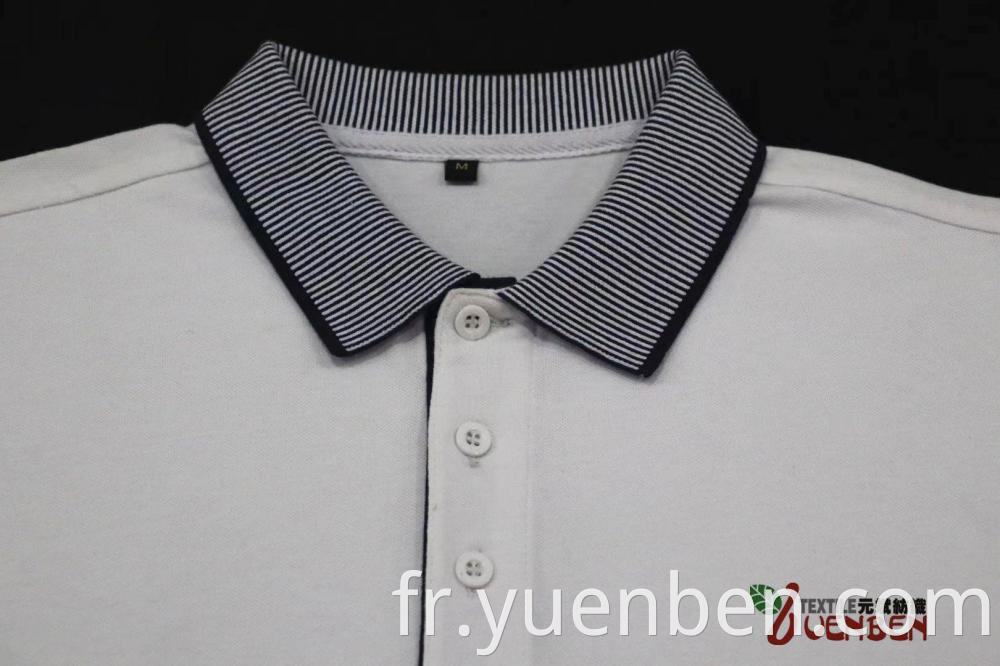 95%Cotton 5%Spandex Solid PK With Jacquard Collar Shirt